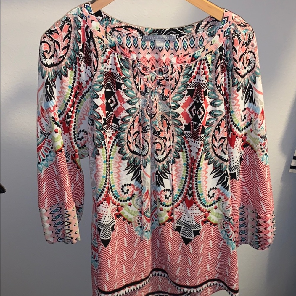 Multi Pink Floral/Geometric blouse